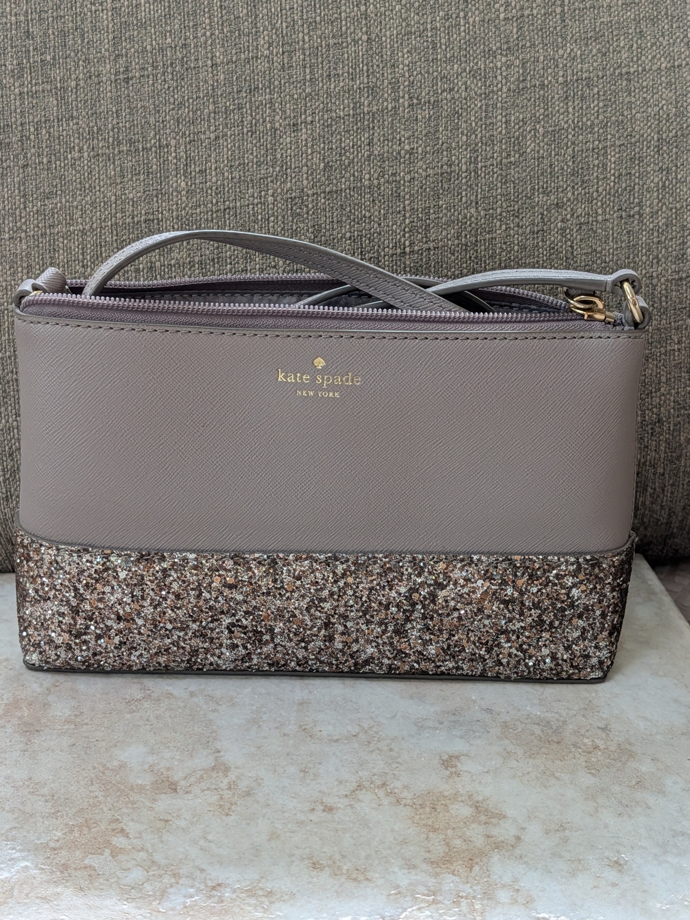 Kate Spade New York Grey Greta Court Ramey City Glitter Crossbody Bag NWOT - Picture 3 of 10